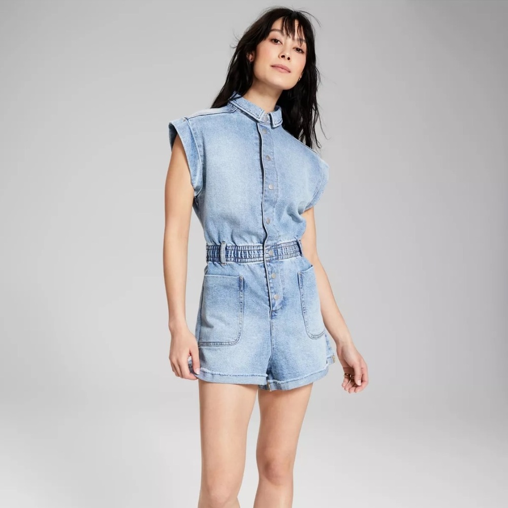And Now This Denim Romper